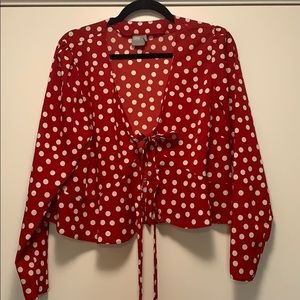 ASOS tie front polka dot top